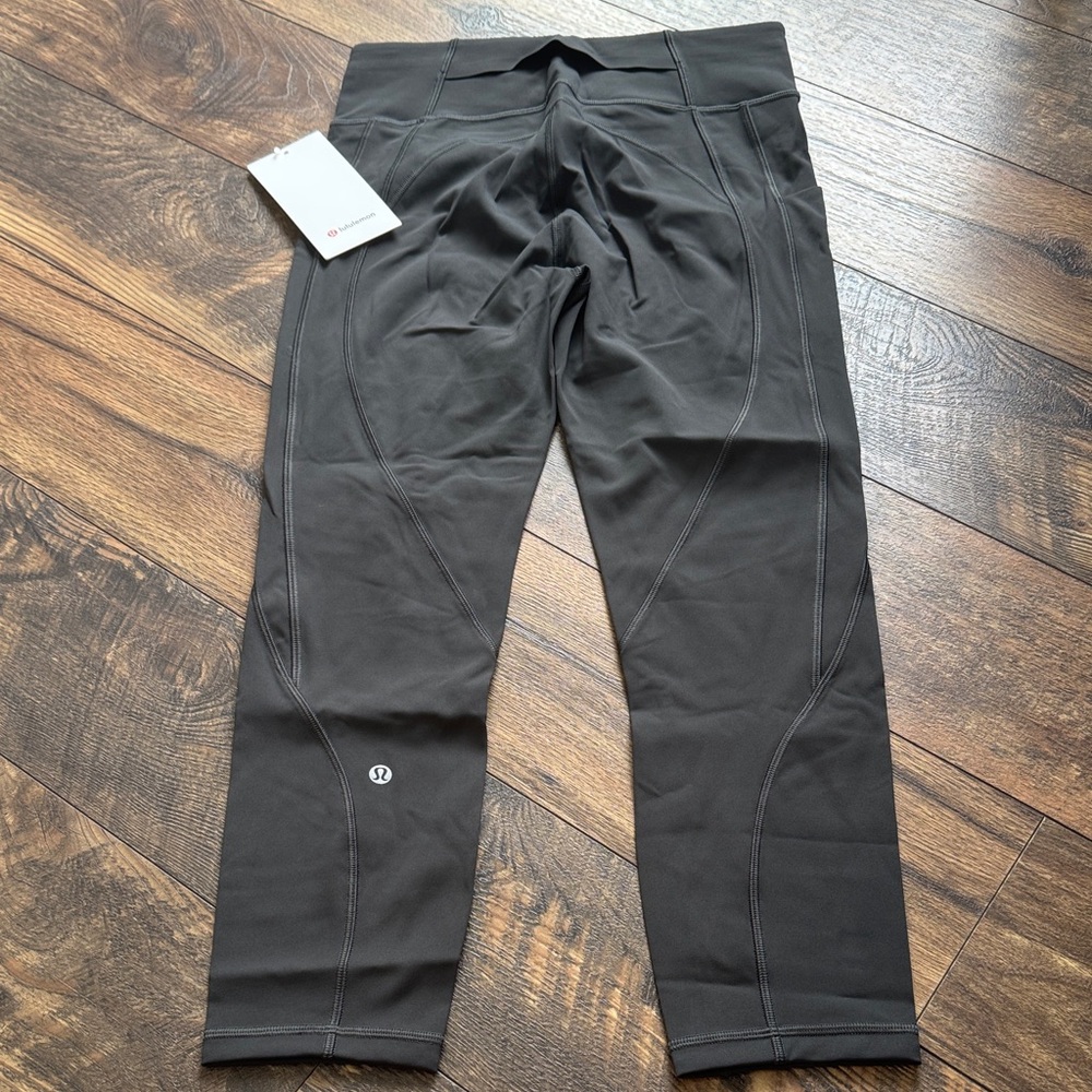 lululemon athletica charcoal time to sweat crop